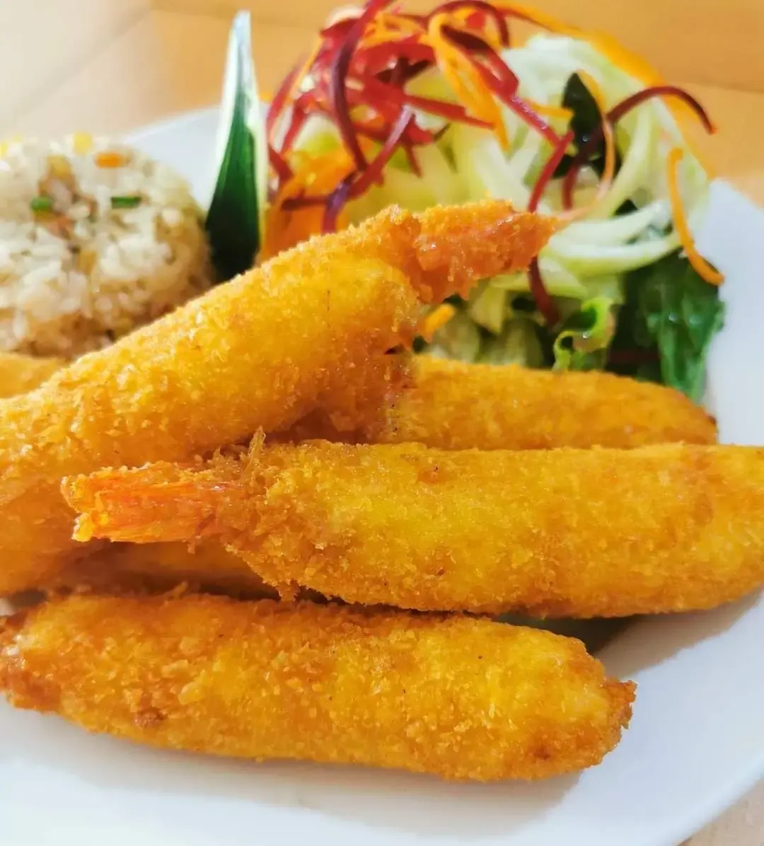 Ebicheese, camarones empanizados rellenos de queso crema